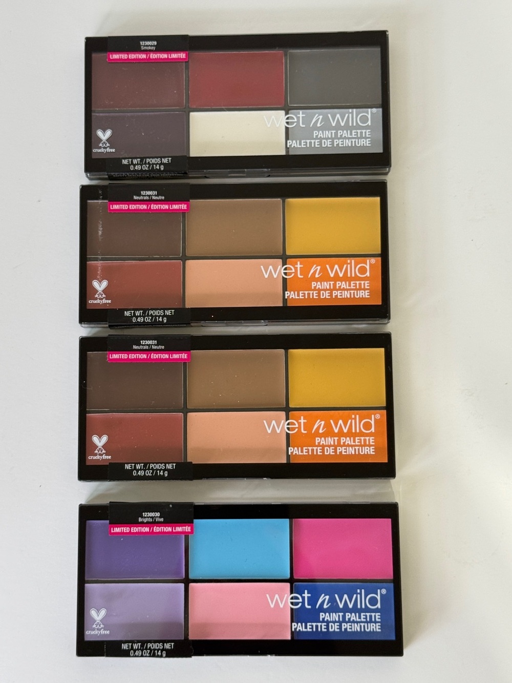 Wet & Wild Paint Palette for face & body painting Bundle of 4 palettes